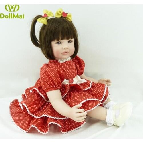 60cm real baby girl Vinyl Silicone Reborn Baby Doll Toys Princess Toddler bebe alive reborn toy gift oyuncak bebek