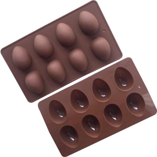 8 Eggs Shaped Easter Eggs Silicone Baking Mold Pastry Chocolate Mold Pudding Ice Tray Mould Easter DIY Soap Mold Crafts Gifts