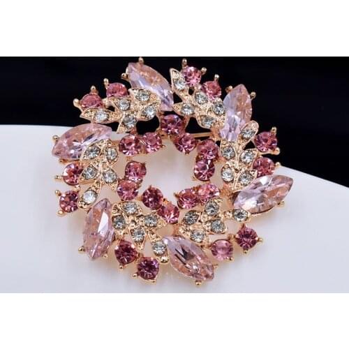 New Fashion Big Flower Crystal Brooch For Women Fashion Brooch Pin Bouquet Rhinestone Brooches And Pins Scarf Clip Jewelry Gifts