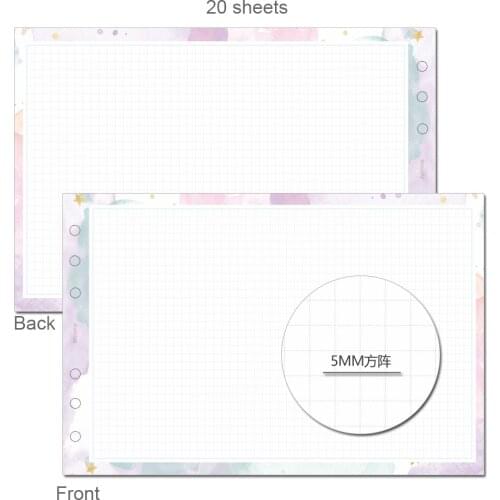 Fromthenon Fantasy A5A6 2020 year Planner Grid Paper Filler Paper Refill for Dokibook Binder Notebook School Stationery 20Sheets