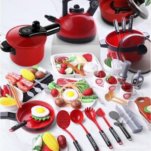 11-56PCS Children Mini Kitchen Toy Cookware Pot Pan Kids Pretend Cook Play Toy Simulation Kitchen Utensils Toys Children Gift