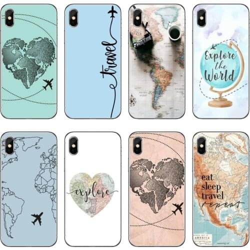 Travel World Map Silicone Phone Case For Xiaomi Redmi 9T 9C 9A 7 7A K20 6 6A S2 Redmi Note 9S 9T 9 8 8T 7 6 5A Pro