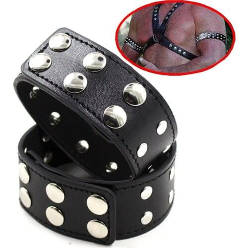 Fetish Men Leather Arm Harness Belt BDSM Gay Body Bondage Sex Lingerie Arm Harness Strap Sexual Gay Clothes for Stage Rave Club