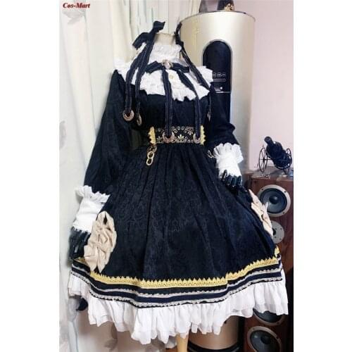 Hot Game Cosplay Costume Fashion Black Lolita Uniform Formal Dress Unisex Activity Party Role Play Clothing Custom-Make Any Size