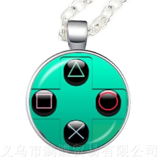 Perfect Game Controller Necklace Geeky Friends Creative Gift Idea Jewelry Video Game Controller Pattern 25mm Glass Dome Pendant