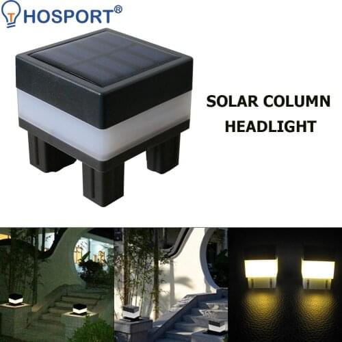 Square Solar Powered Pillar Light Waterproof Outdoor Post Cap Light LED Fence Street Lamp for Cottage Courtyard Garden Decor