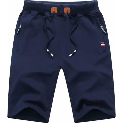 Summer Mens Casual Cotton Shorts Straight Knee Length Knit Sweatpants Drawstring Beach Shorts Solid Slim Bottom Oversized 5XL