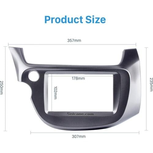 Hottest Professional Black Double Din Car Radio Frame Fascia Frame CD Trim Panel for 2008-2013 Honda Fit LHD Audio Cover Fitting