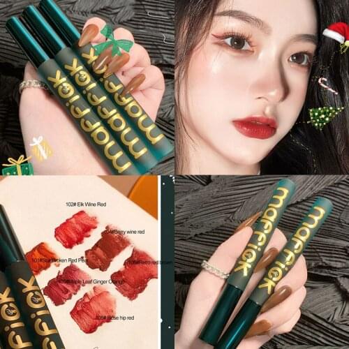 MAFFICK Maffei Christmas Air Lip Glaze Velvet Matte Lip Gloss Waterproof Lipstick Long Lasting Lip Tint Makeup TSLM1