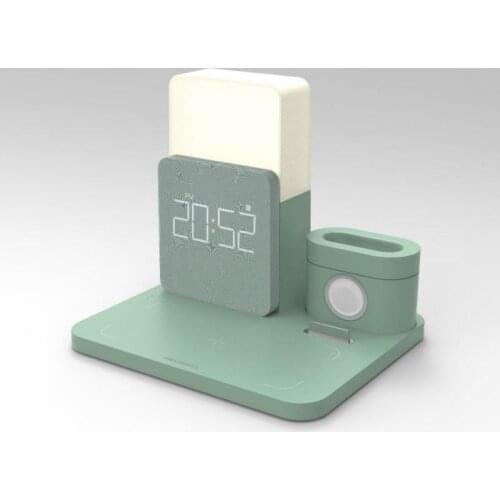 3 In 1 Multi-function Wireless Charger Night Light With Clock For iphone 12/11 Pro Max Apple Watch Airpods 1/2/pro Charging Dock