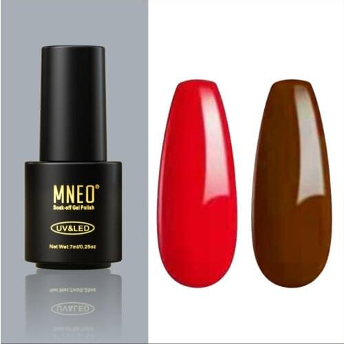 Gel Polish Set with Box 2 Pcs Red Coffee Color Nails Art Varnishes Manicure Bright Colored Lacquer Supplies for Professionals