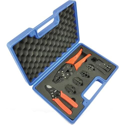 Coaxial terminal crimping tool set, BNC SMA connector RG58/59 cable tool wire stripping plier and cutter crimping dies set/kits