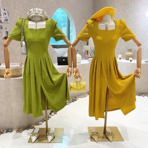 New Womens Clothing 2021 Autumn Long-sleeved Sweater Stitching Velvet Fake Two-piece Dress Design