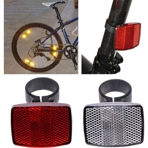 New 1pcs High Quality Bicycle Reflector Reflective Front Rear Warning Light Bike Handlebar Safety Lens Road Bike White/red