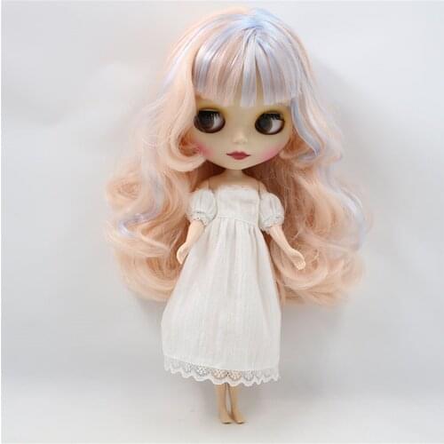 Clothes For 1/6 Blyth Doll White Long Dress Off-The-Shoulder Dress