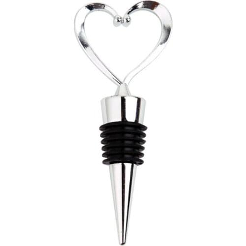 Wholesale 500pcs/lots Stainless Steel Elegant Heart Shaped Red Wine Champagne Collection Wine Bottle Stopper Twist