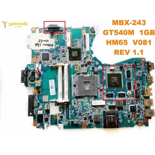 Original for SONY MBX-243 laptop motherboard MBX-243 GT540M 1GB HM65 V081 REV 1.1 tested good free shipping