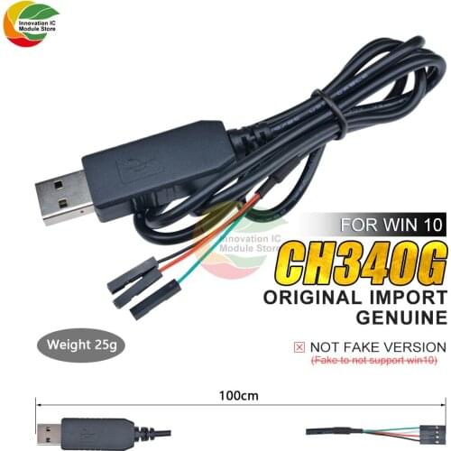 Original CH340 CH340G USB 2.0 to TTL Serial Adapter Download Cable for Arduino Raspberry Pi Windows 10/Mac OS X/Linux 1M Cable