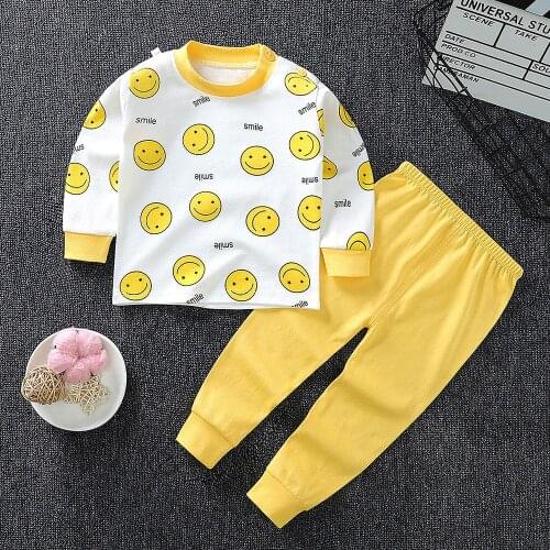 Autumn Winter Kids Pajamas Sets Baby Boys Clothes Casual Pijamas Suit Newborn Baby Girls Long Sleeve T-shirt+pants 2pcs