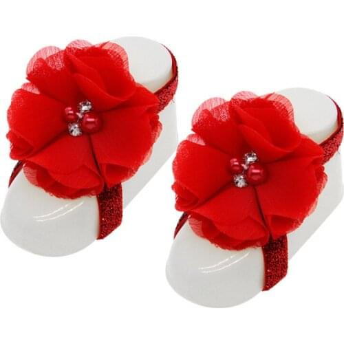 HOT Baby Shoes Accessories Baby Girls Barefoots Sandals Elastic Force Foot Flower Feet Accessories