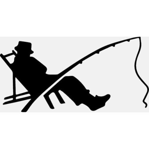 Fisherman fish fish bug bite car sticker decorative vinyl decal door window bumper sticker black/silver