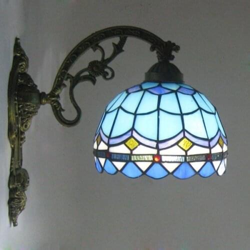 Teevan Mediterranean Blue Retro minimalist bathroom wall lighting mirror lamp bedroom balcony aisle porch lamp