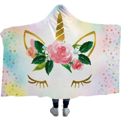 27 Colors Unicorn Plush Hooded Blanket For Adults Kids Watching TV Reading Winter Warm Wearable Fleece Hoodie Throw Blankets