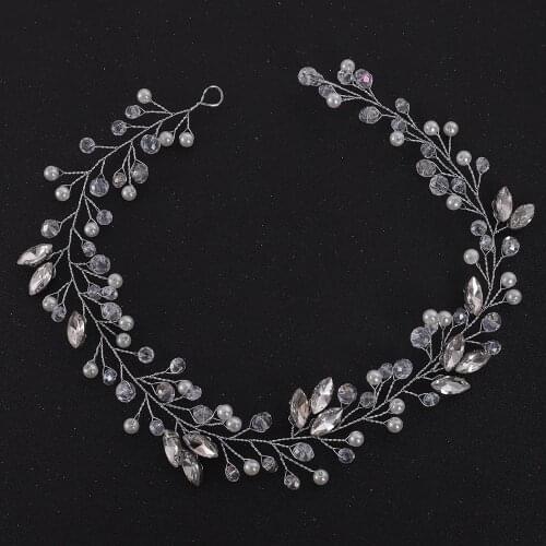 Trendy Tiara Wedding Headbands Bead Rhinestone Pearl Crystal Women Hair Jewelry Glamour Bridal Hair Accessories Gift
