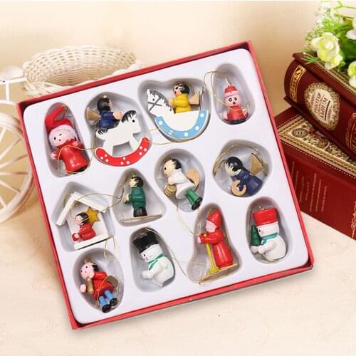 New Christmas Wooden Nut Cracker Doll Ornaments Soldier Puppet Christmas Kid Gifts New Year Christmas Tree Ornaments Decoration