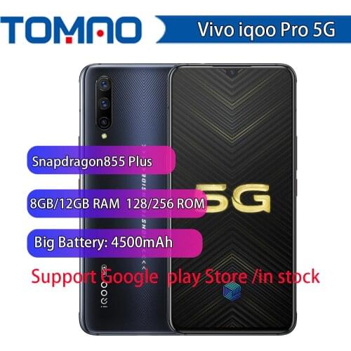 Vivo IQOO Pro 5G CellPhone Snapdragon 855 Plus Super AMOLD 8G RAM 128GB ROM 6.41"48.0MP 44W Super VOOC Android Mobilephone