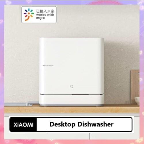 Xiaomi Desktop Dishwasher Kitchen Ultrasonic Sterilization cleaner Machine 4 Set of Tableware Washable Work With Mi Home App