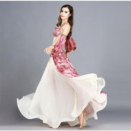 Stage belly dance costume clothes Sexy Performance belly dance wear Womens belly dancing Bra belt skirt 3pcs belly dance set