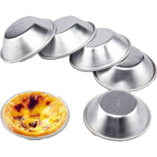1 PCS Aluminum Alloy Egg Tarts Molds Round Pudding Mold Reusable Cupcake Rice Cakes Tartlets Mould Kitchen Small Baking Tools