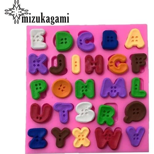 1pcs/lot UV Resin Jewelry Liquid Silicone Mold English Alphabet Button Silicone Mold For DIY Resin Decorative
