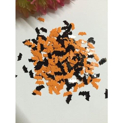 1000pcs/lot 4*8mm Black Orange Mixed Halloween Bat Sequins PVC Flat Paillette Crafts For Sewing Easter DIY Accessory Kids DIY