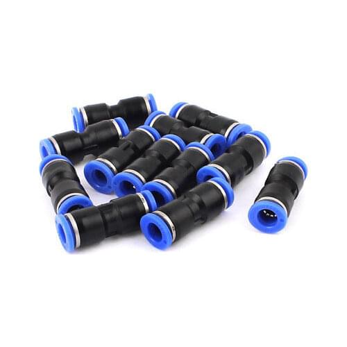 12Pcs 8mm to 8mm Pneumatic Straight Connector One Touch Speed Fit Air Fitting