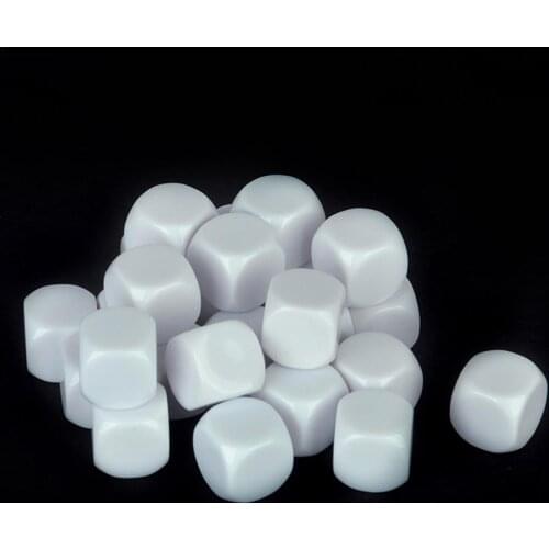200pcs/pack New 16mm 20mm White Blank Dice Teaching Props Game Accessories Mathematical Tools Rounded Corner