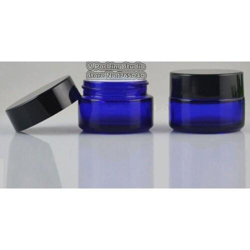 20g/ml Blue empty cosmetic cream jar bottle glass cream bottle cap/Sub bottle/cosmetics Bottle glass 200pcs/lot