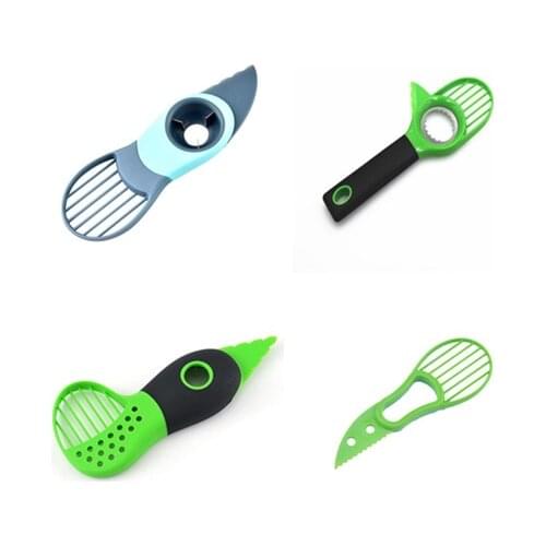3 In 1 Avocado Slicer Shea Corer Butter Fruit Peeler Cutter Pulp Separator Plastic Knife Kitchen Vegetable Tools Kitchen Gadgets