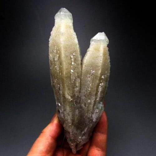 427g Elestial Sketal Castle Candle Quartz "Banana" DT - crystals and stones healing Mineral specimen Home Decor feng shui