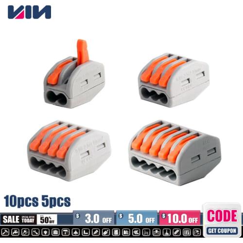 10PCS Universal Electrical Wire Wiring Fast Terminal Household Connectors For Cables Connection Crimp Connector Terminator