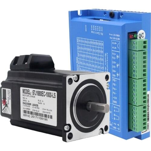 57 closed-loop stepper motor 2.2Nm drive controller set with encoder 57J1880EC+2HSS57 0-1500RPM/36V