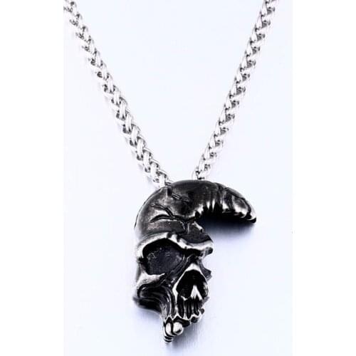 Beier new store 316L Stainless Steel Punk version skull necklace pendant popular antique mens pendant fashion gift LLBP8-387P