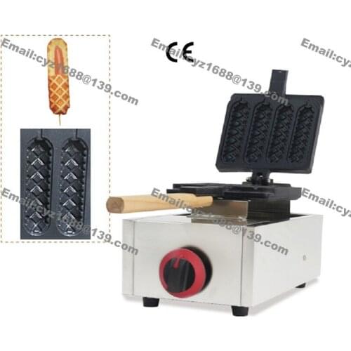 Free Shipping Gas Waffle Hot Dog Maker 2016 Small Business French Corn Hot Sausage Waffle Machine