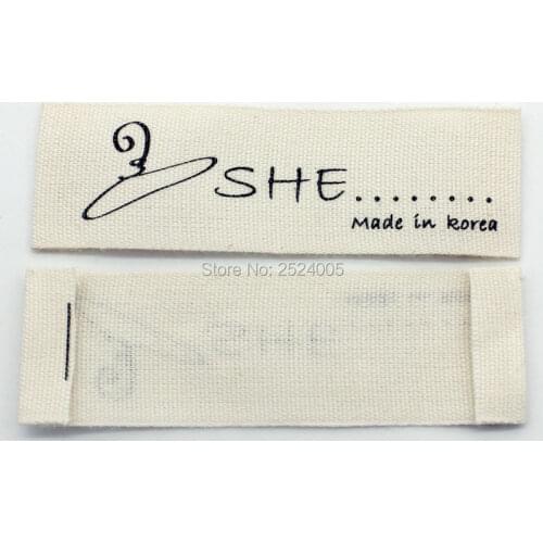 Free shipping custom printed cotton labels/garment clothing tags/collar labels/brand name printing/logo 1000 pcs a lot