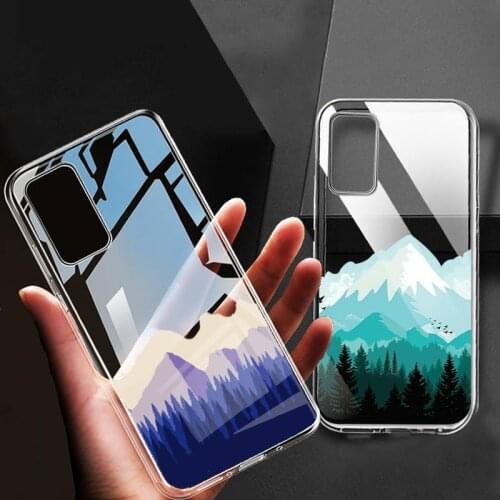 Landscape snow mountain art Phone Case for Samsung Galaxy S20 Plus Ultra S10E A51 71 A21s S8 S9 S10 Plus S10 S20lite Cover
