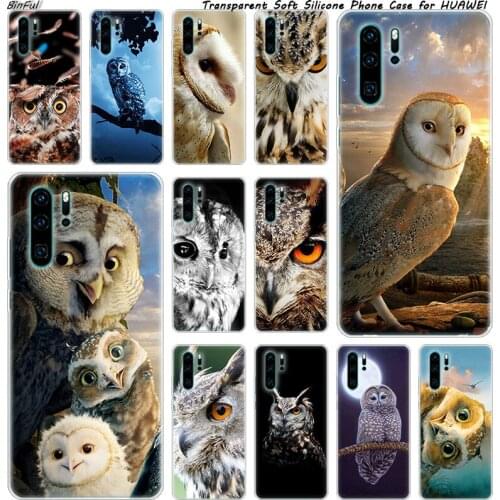 Colorful owls Soft Silicone Phone Case for Huawei P30 P20 Pro P10 P9 P8 Lite 2017 P Smart Z Plus 2019 NOVA 3 3i Fashion Cover
