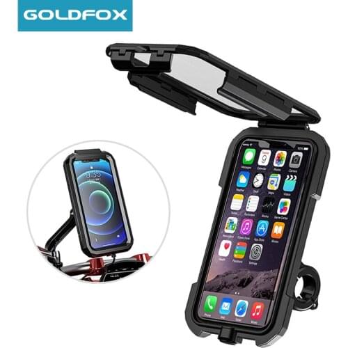 Motorcycle Phone Holder Waterproof Bike Phone Support Handlebar Rear View Mirror Stand Holder for 4-6.3 inch Cellphone Stand Bag