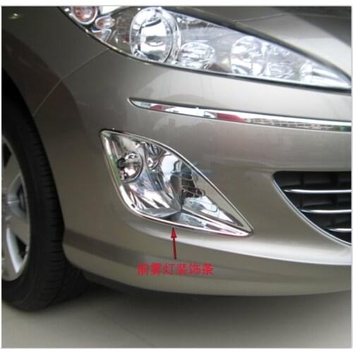 For Peugeot 408 2009-2013 high-quality ABS chrome-plated front and rear fog lamp frame decoration, car Accessories
