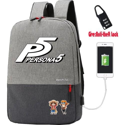 Game Persona 5 Backpack student book Bags Anti-theft USB Charging women men Laptop backpack teenagers Travel backpack